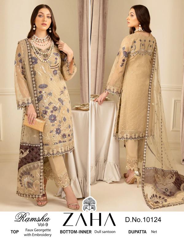 Zaha Ramsha Vol 9 New Georgette Designer Pakistani Suit Collection